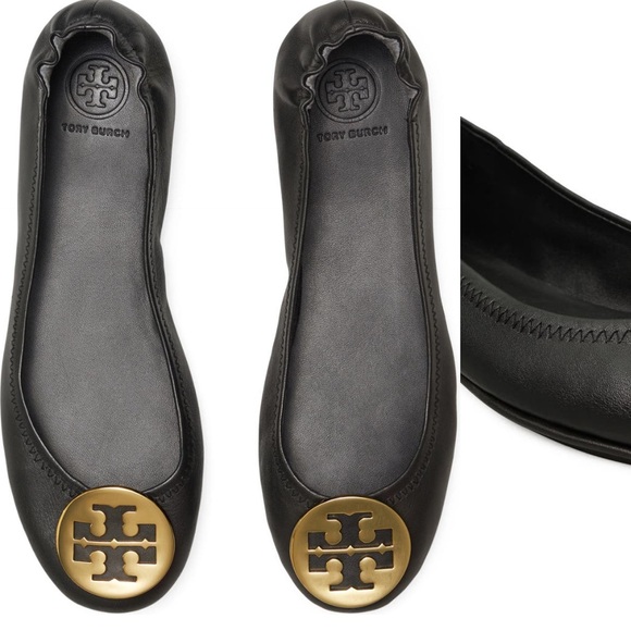 Tory Burch Minnie Travel Ballet Flats (gold) 🌟 - Picture 1 of 5